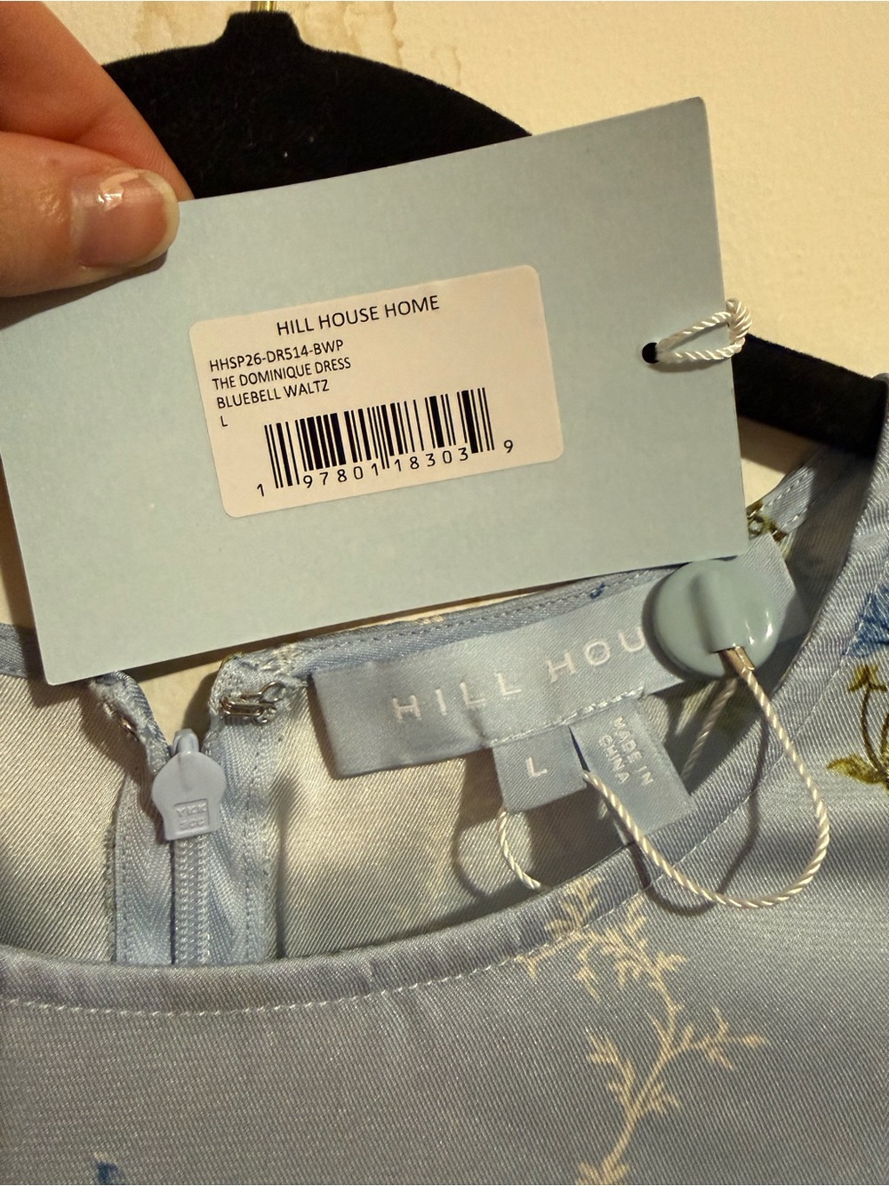 Hill House Light Blue Floral Midi Dress Dominique - Picture 3 of 4
